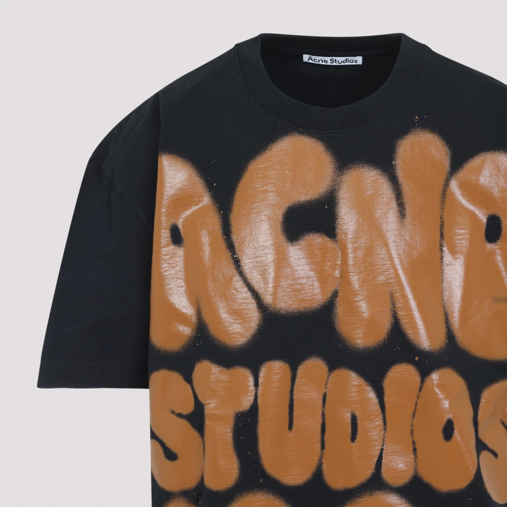 Acne Studios Katoenen T-shirt in Zwart Black Heren