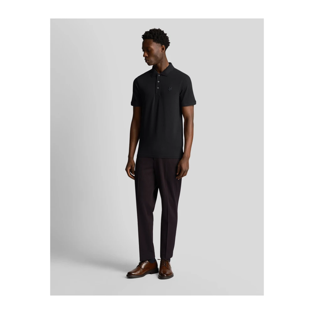 Lyle & Scott Tonal Eagle Polo Shirt Black Heren