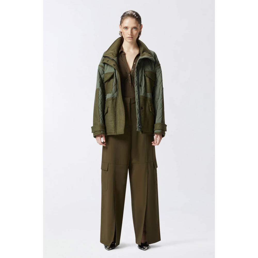 pinko Wijde cargobroek met utility-stijl Green Dames
