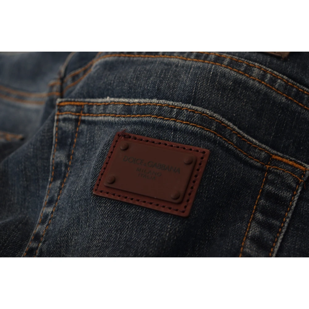Dolce & Gabbana Blauwe Skinny Denim Jeans Blue Heren