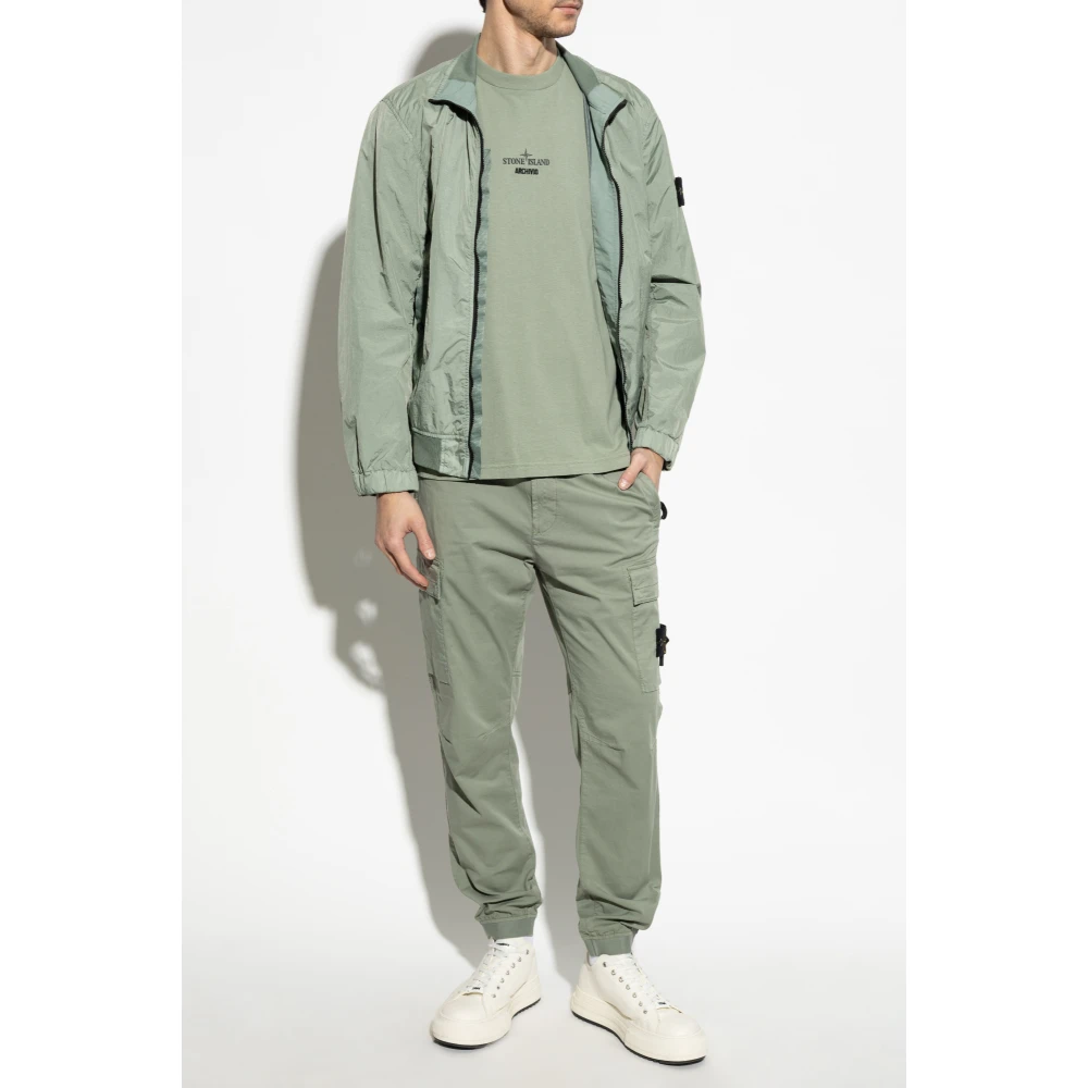 Stone Island T-shirt met logo Green Heren