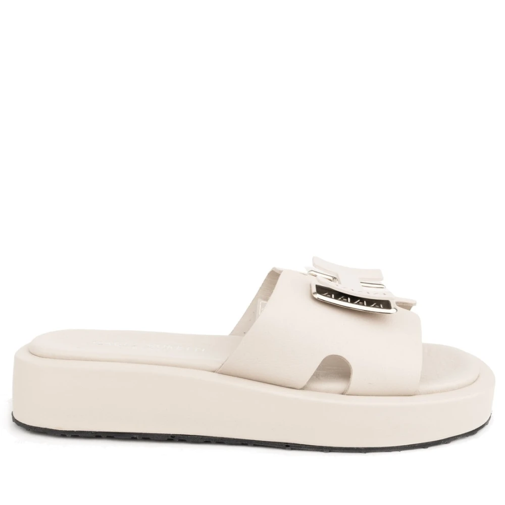 Sergio Moretti Women's Beige Sliders, 8 Uk, Casual Open Slippers