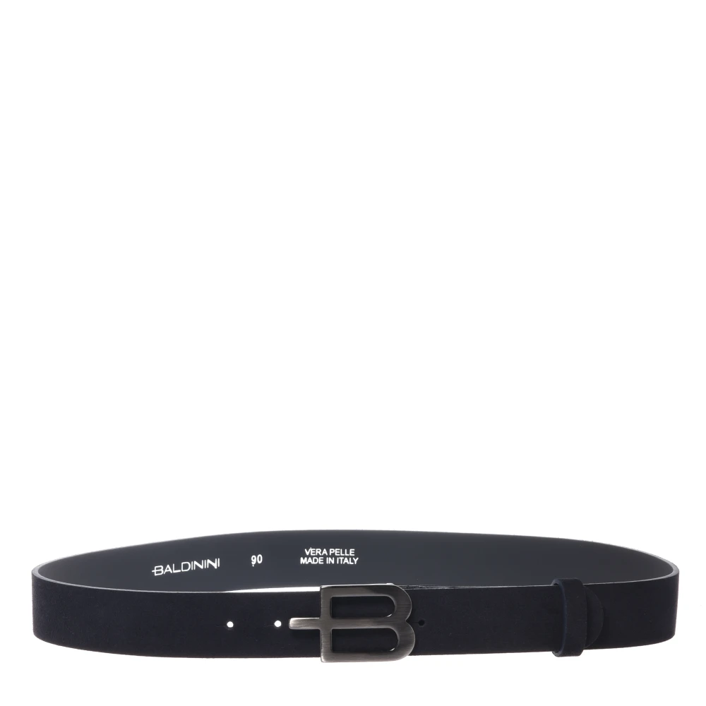 Baldinini Men's Blue Suede Belt - Belts - 120 Cm - Accessories