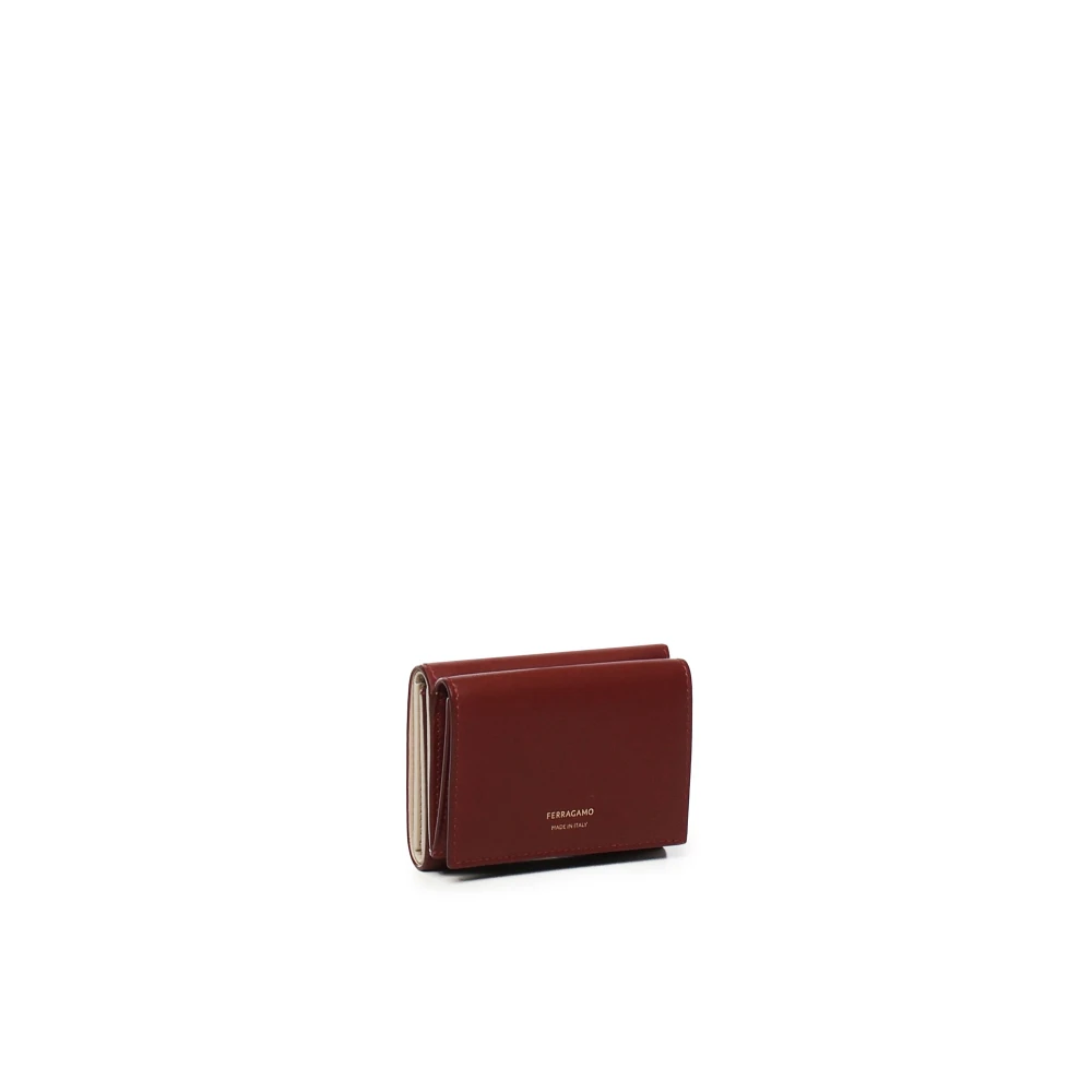 Salvatore Ferragamo Leren portemonnee met knoopsluiting Red Dames