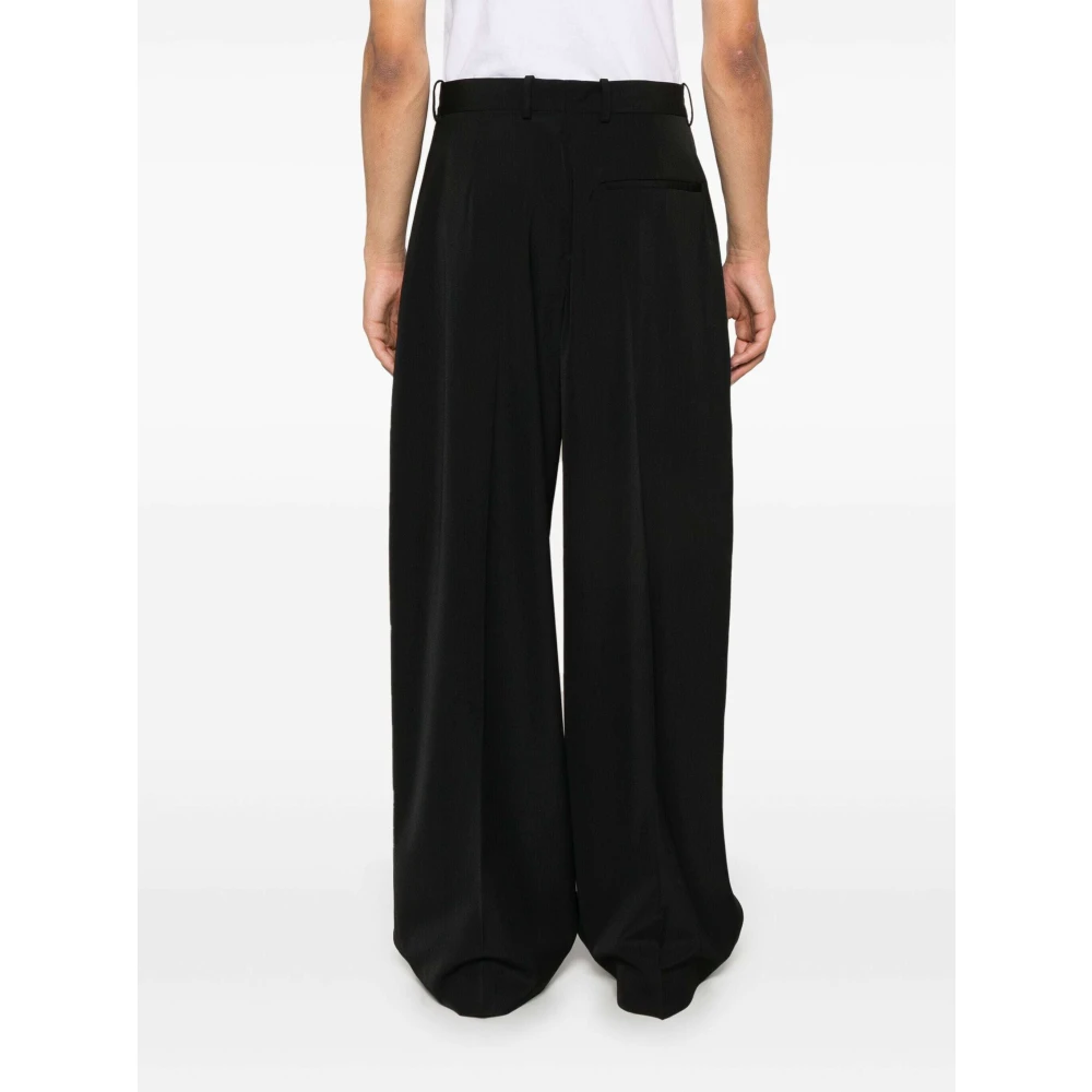 Acne Studios Zwarte op maat gemaakte broek met riemlussen Black Heren