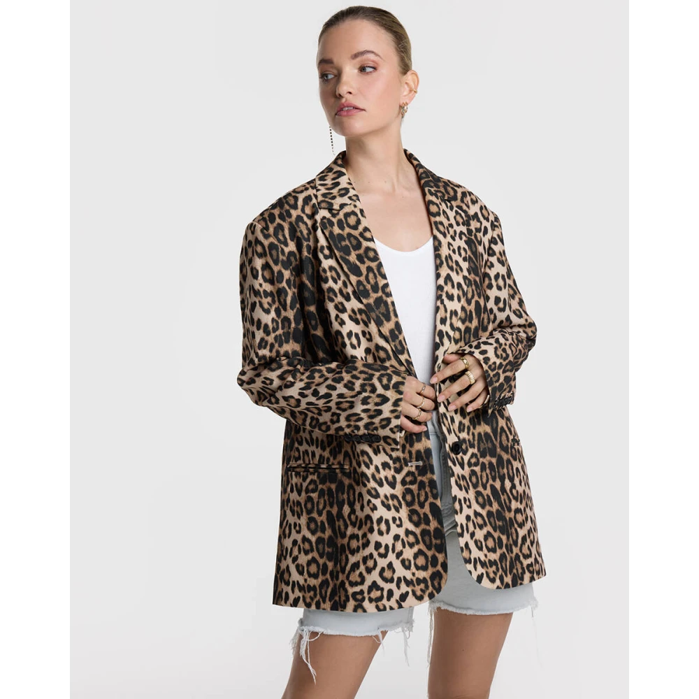 Alix The Label Leopard Blazer Brown Dames