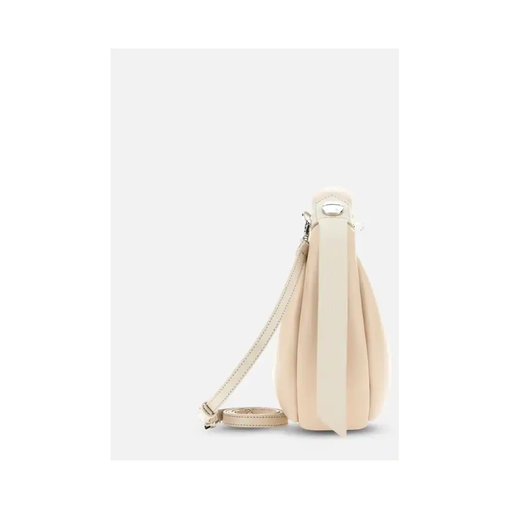 Hogan Zijden Nappa Hobo Tas met Metalen Studs Beige Dames