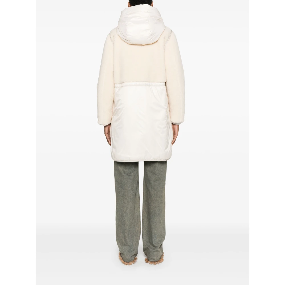 Woolrich Lichtbeige Wollen Blend Hoodie Jas White Dames