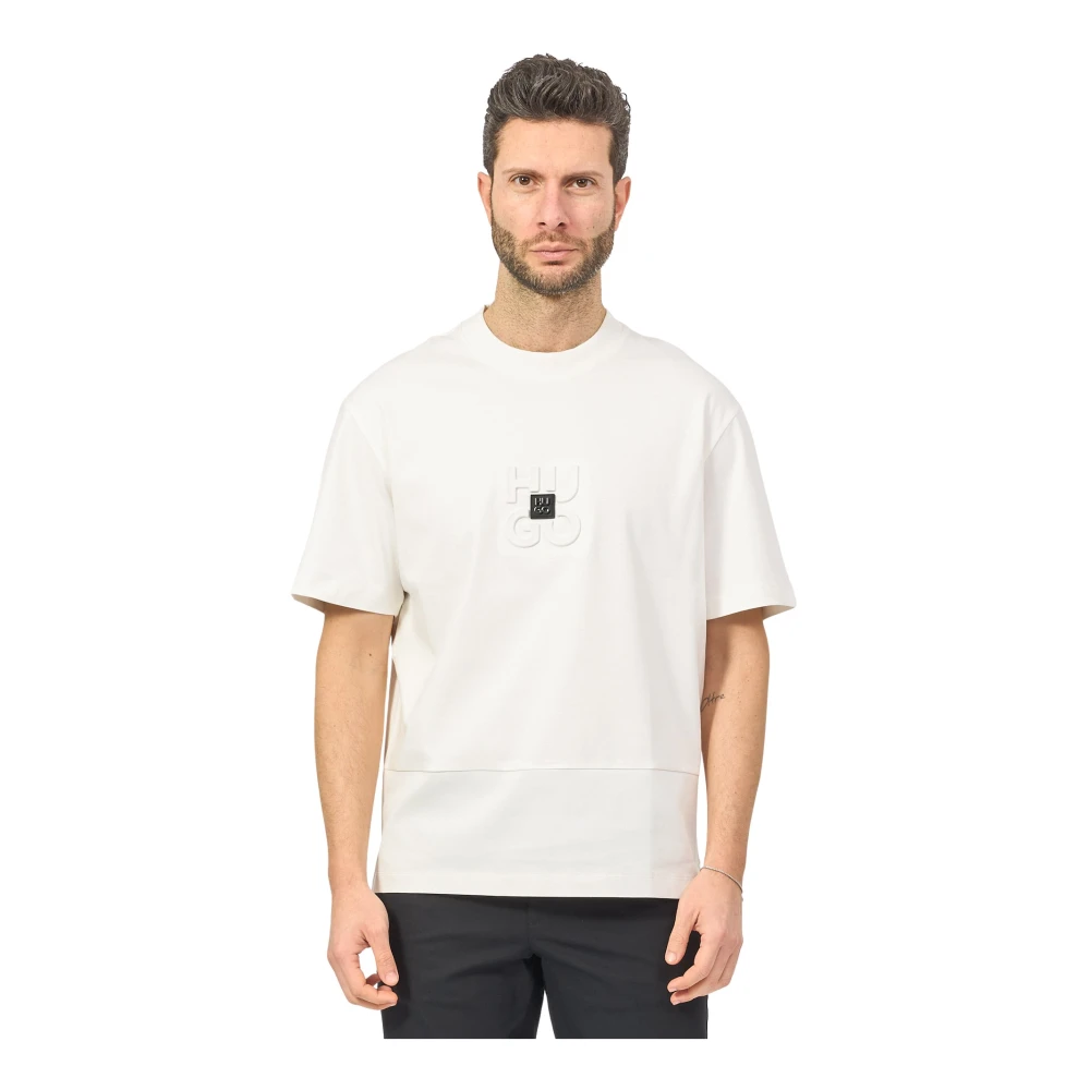 Hugo Boss Skiktad Logotyp T-shirt Vit White, Herr