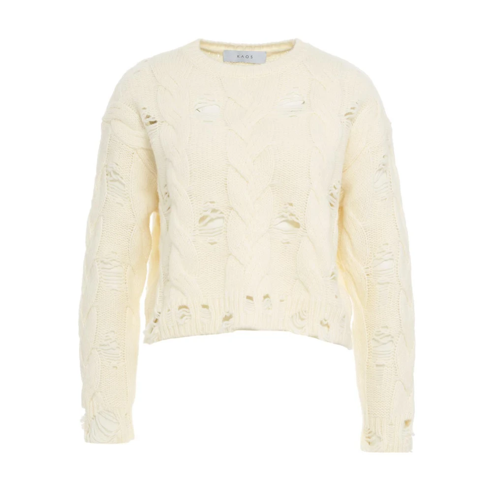 Kaos Witte Gebreide Kleding Aw24 voor Vrouwen White Dames