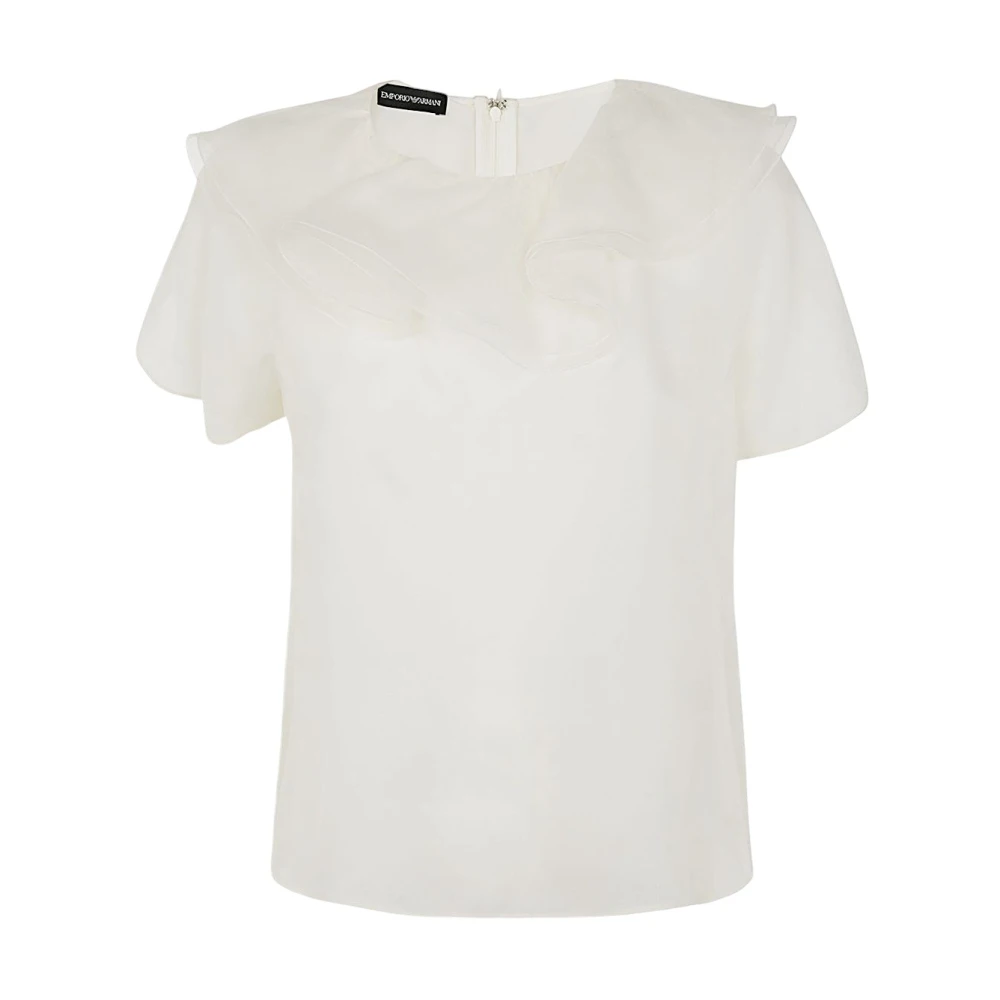 Emporio Armani Elegante Zijden Blouse White Dames