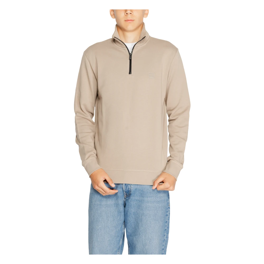 Hugo Boss Heren Sweatshirt Herfst Winter Katoen Brown Heren