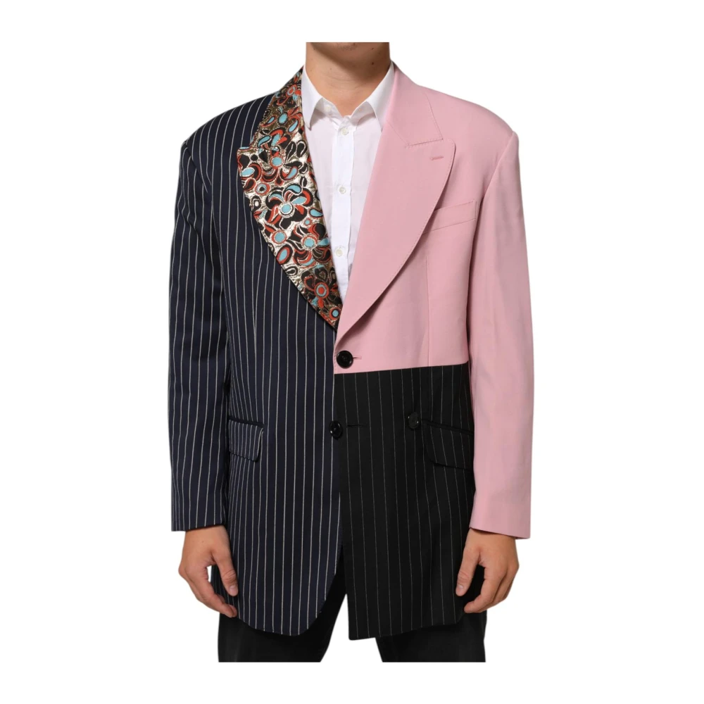 Dolce & Gabbana Men's Multicolor Blazers, Xs, Patchwork Single Breasted Jacket Blazer