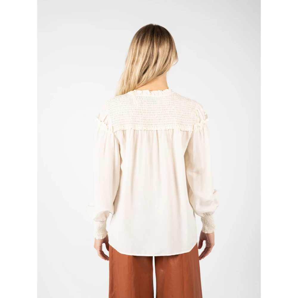 pinko Eenvoudige V-Hals Blouse White Dames