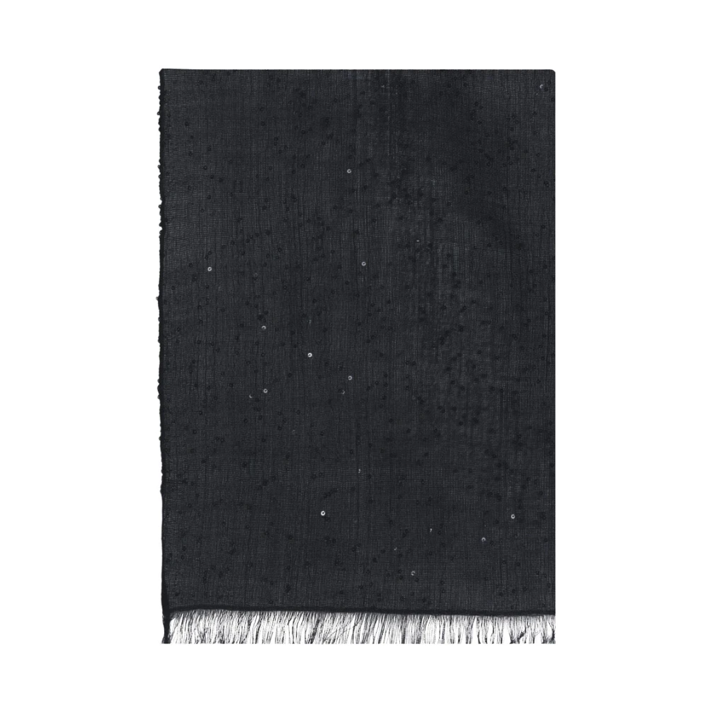 BRUNELLO CUCINELLI Blauwe Paillet Kasjmier Zijden Sjaal Blue Dames