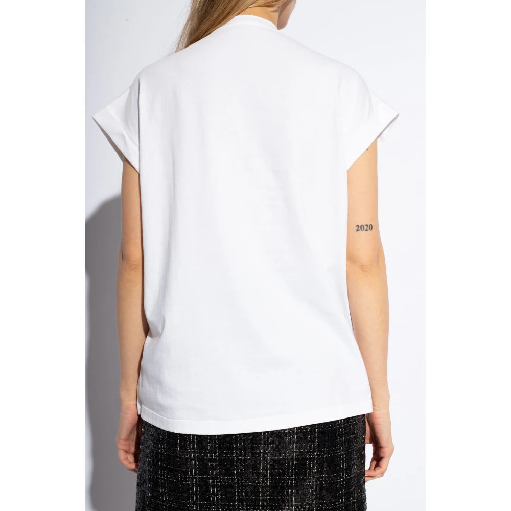 Balmain Paillet T-shirt White Dames