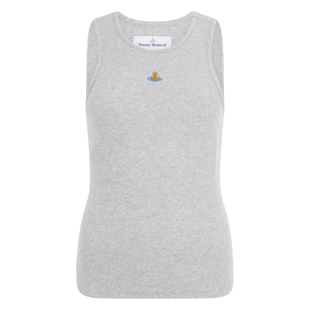 Vivienne Westwood Women's Gray Cotton Tank Top Orb - Sleeveless Tops - M - Tops