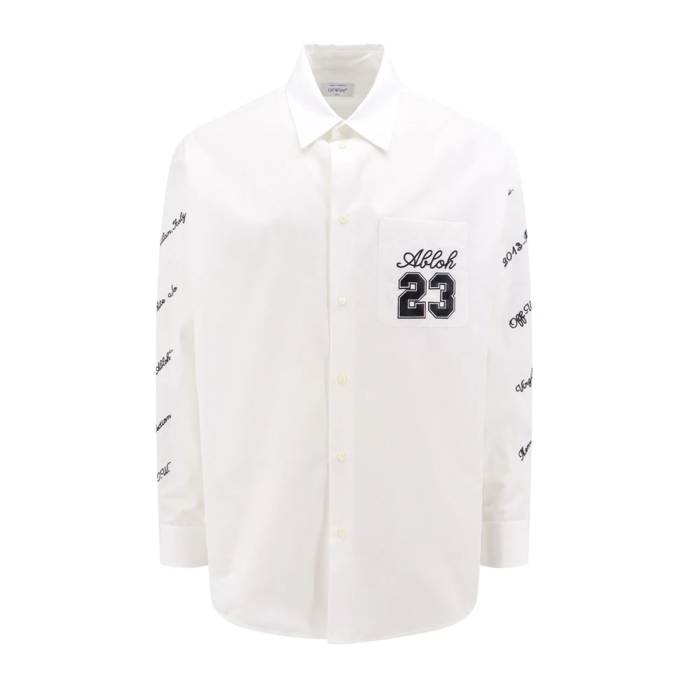 Off White Witte Button-Up Shirt met Iconisch Borduurwerk White Heren