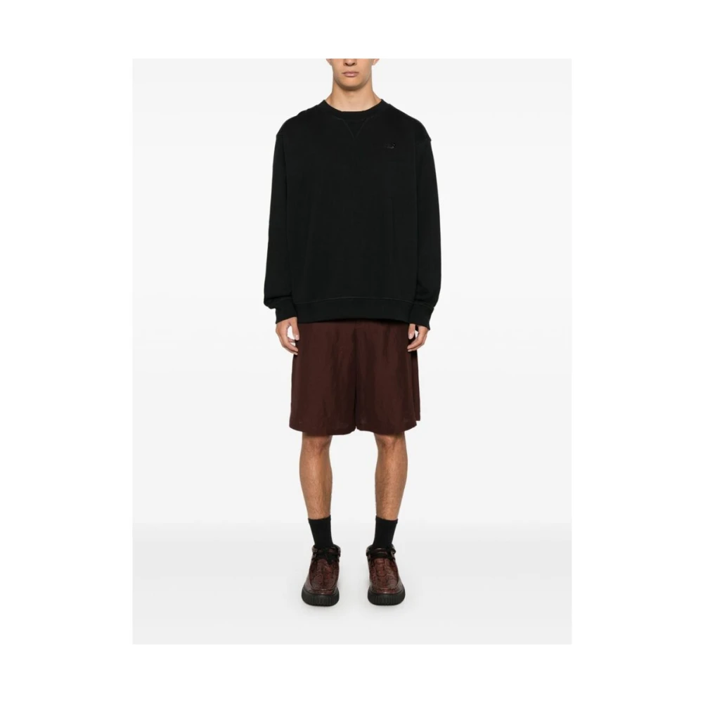 New Balance Zwarte Katoenen Crew Neck Sweater Black Heren