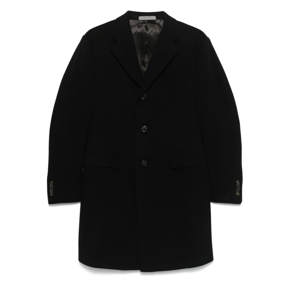 Corneliani Wollen jas met zakken Black Heren