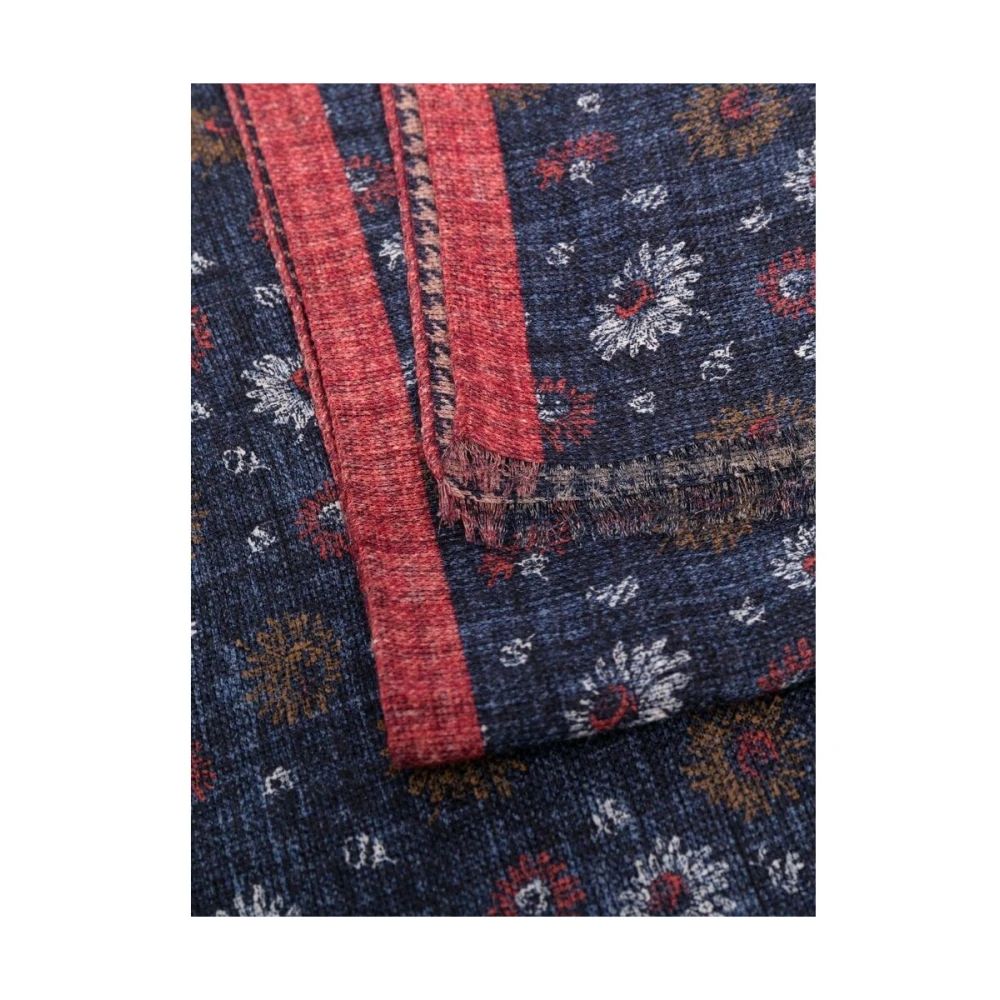 Lady Anne Blauwe Bloemen Linnen Sjaal Multicolor Heren