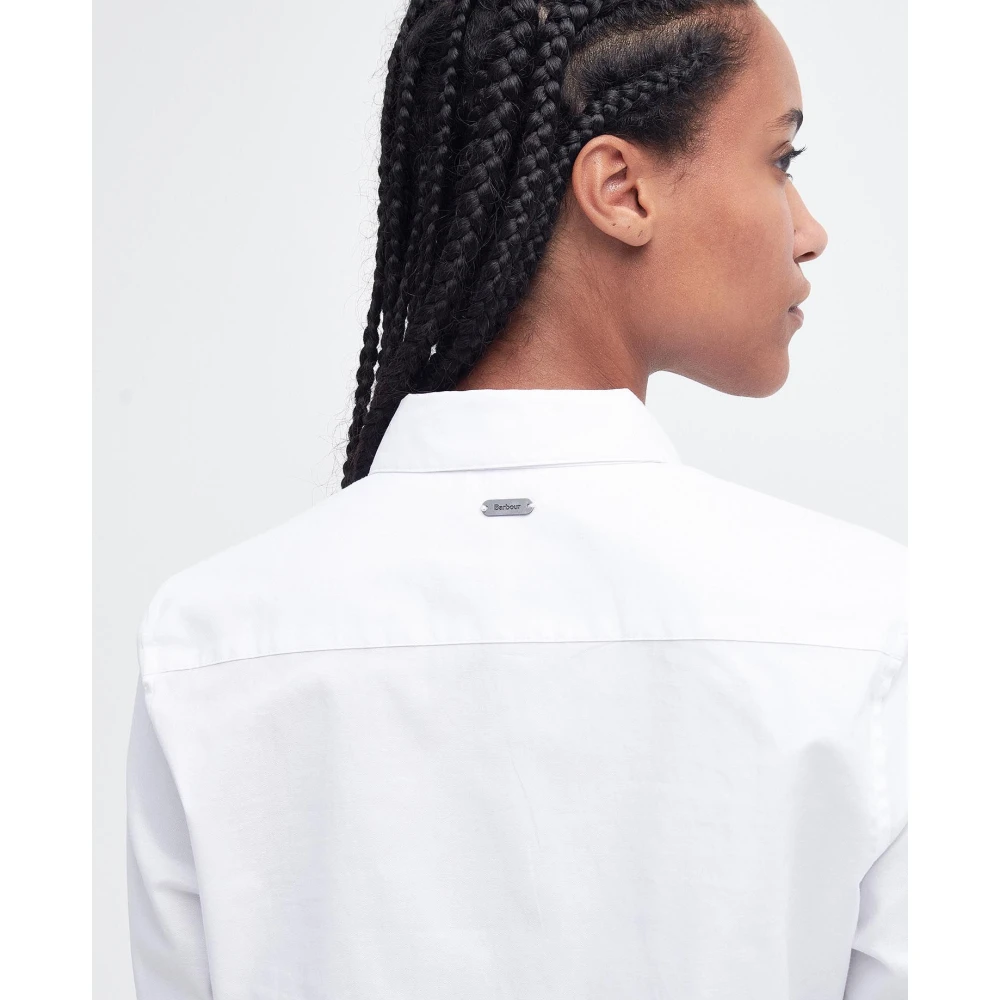Barbour Elegante Oxford Katoenen Overhemd met Vrouwelijke Details White Dames