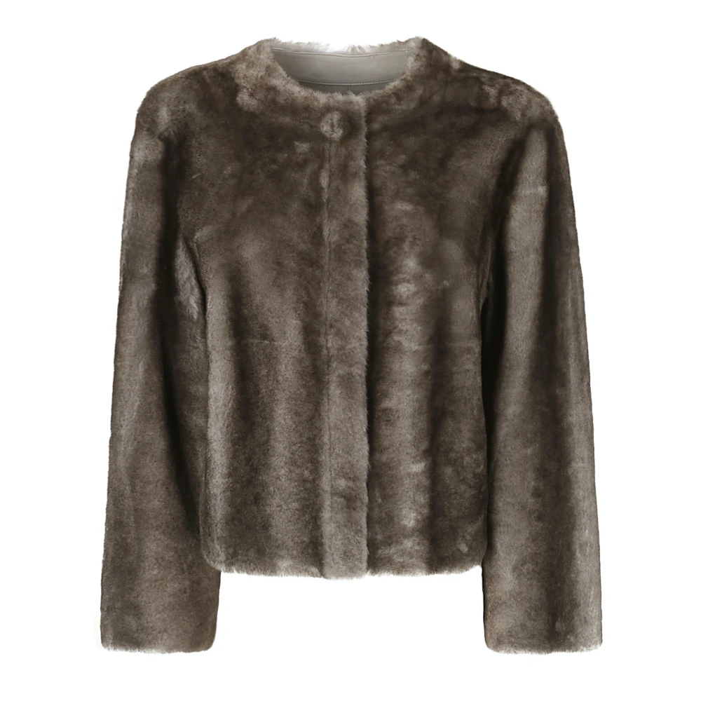 1972 Desa Omkeerbare Crew-Neck Jas Gray Dames