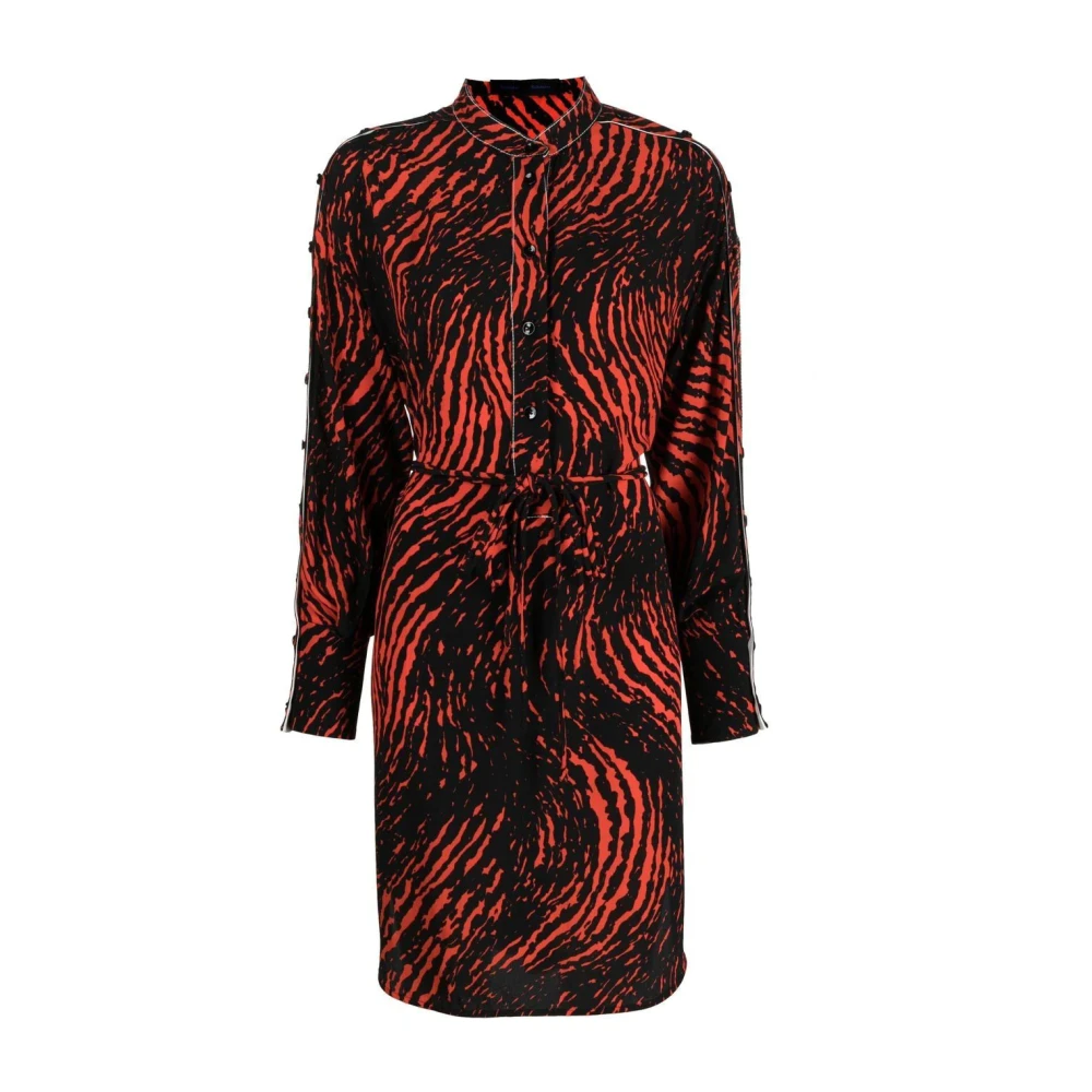 Proenza Schouler Rode Maxi Jurk met Geschilderde Spiraal Multicolor Dames