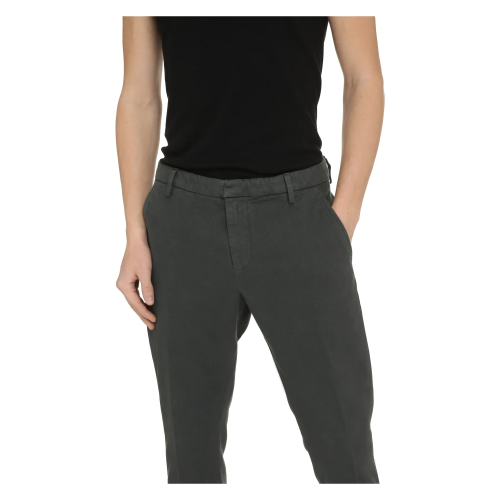 Dondup Katoenen Chino Broek met Oprolbare Manchetten Gray Heren