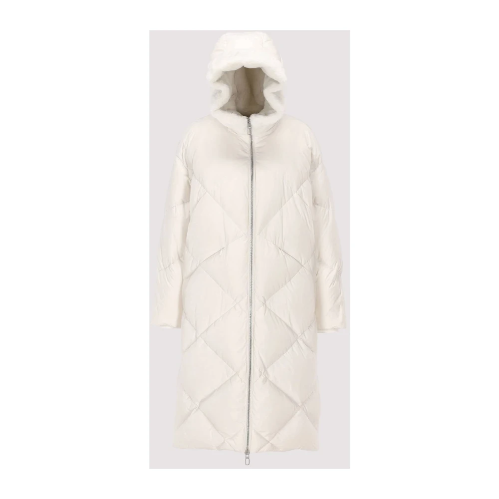 Duno Lange Jenna Gewatteerde Jas White Dames