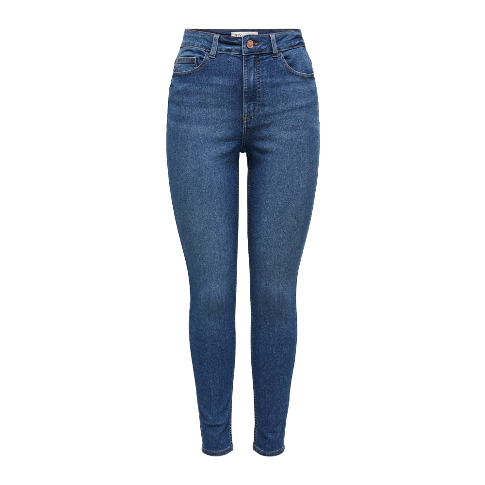 Jacqueline de Yong Hoge Taille Skinny Fit Jeans Blue Dames