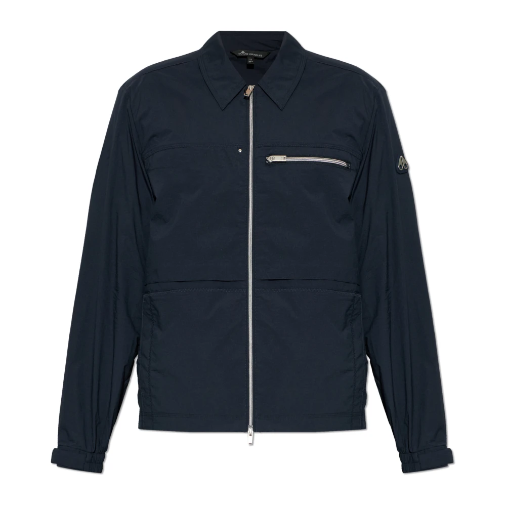 Moose Knuckles Men's Blue Light Jackets, L, Top Flight Shirt Jacket