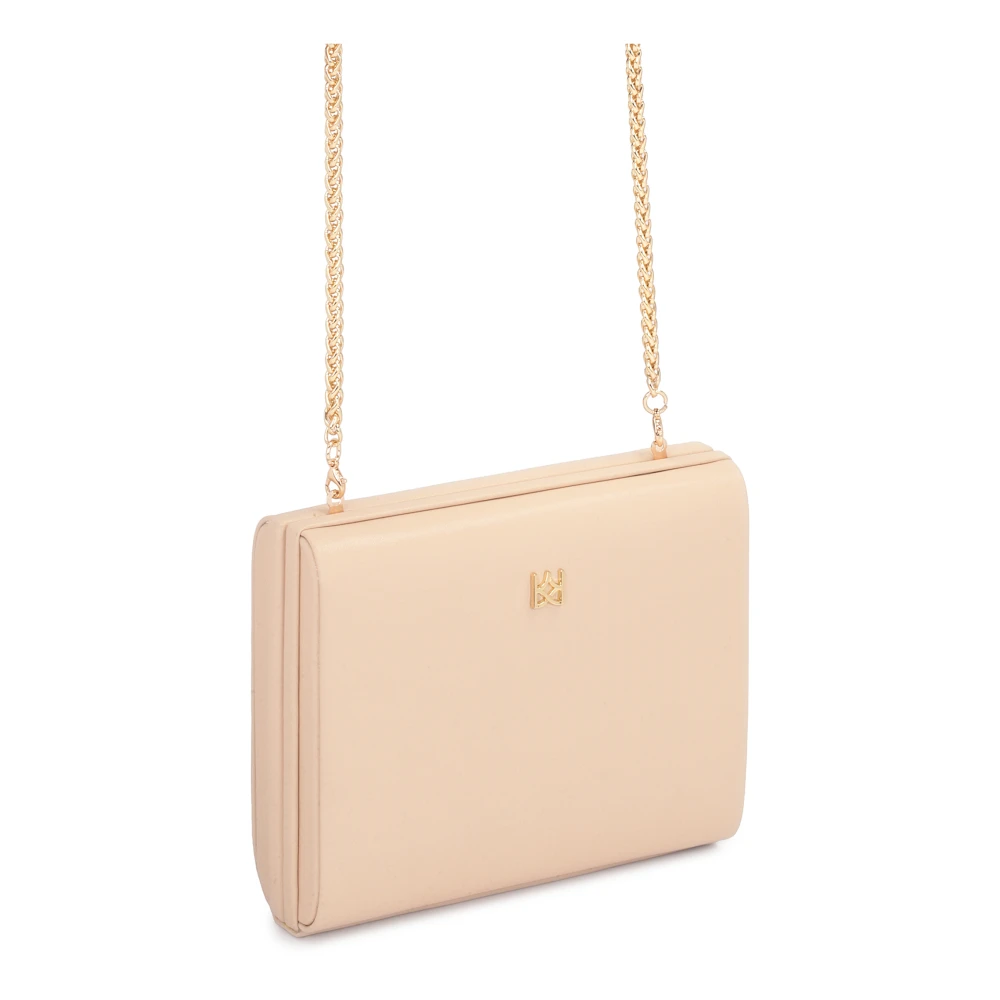 Kazar Kleine stijve tas met een ketting over de schouder Beige Dames