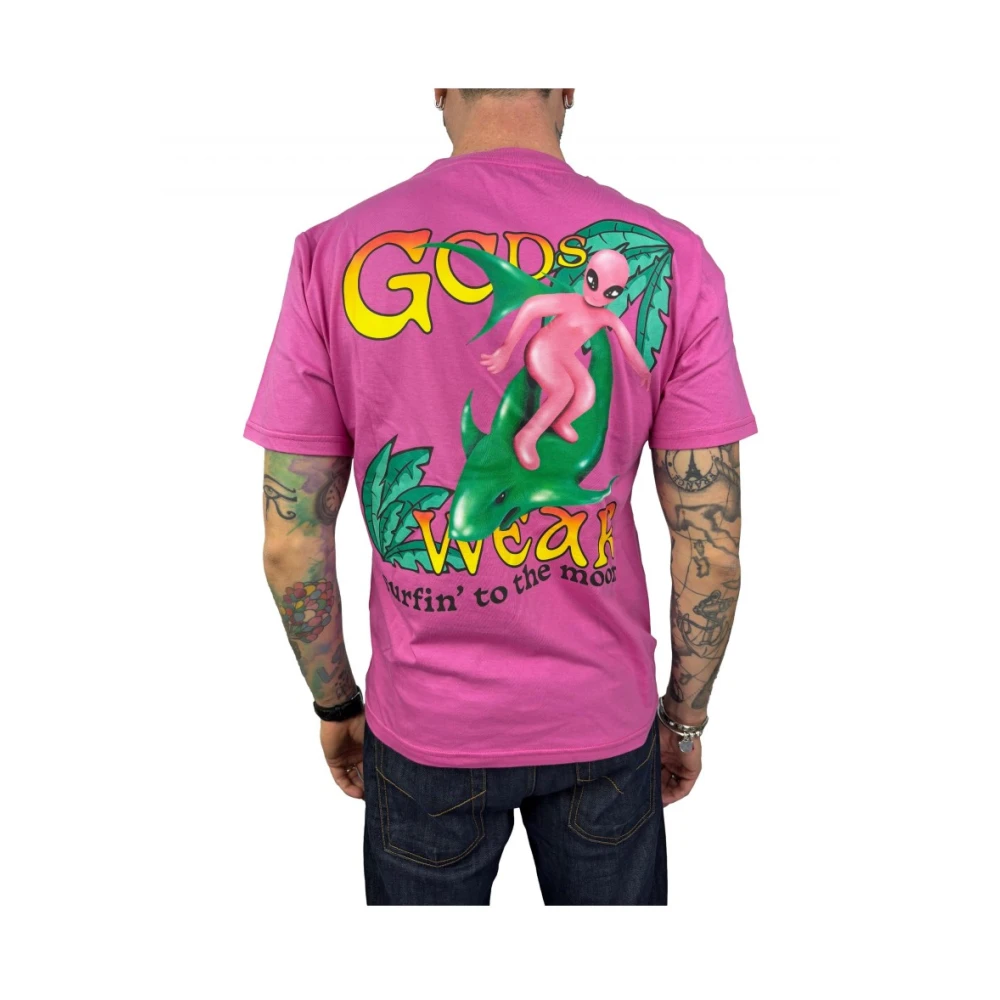 Gcds Katoenen T-shirt Pink Heren