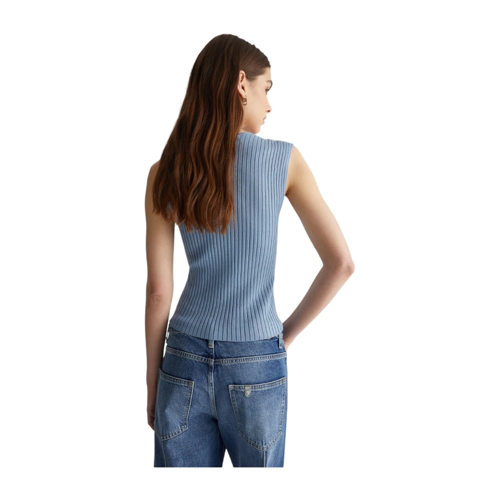 Liu Jo Stijlvolle Gebreide Top Blue Dames