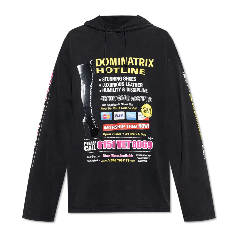 Vetements Hoodie Black Heren