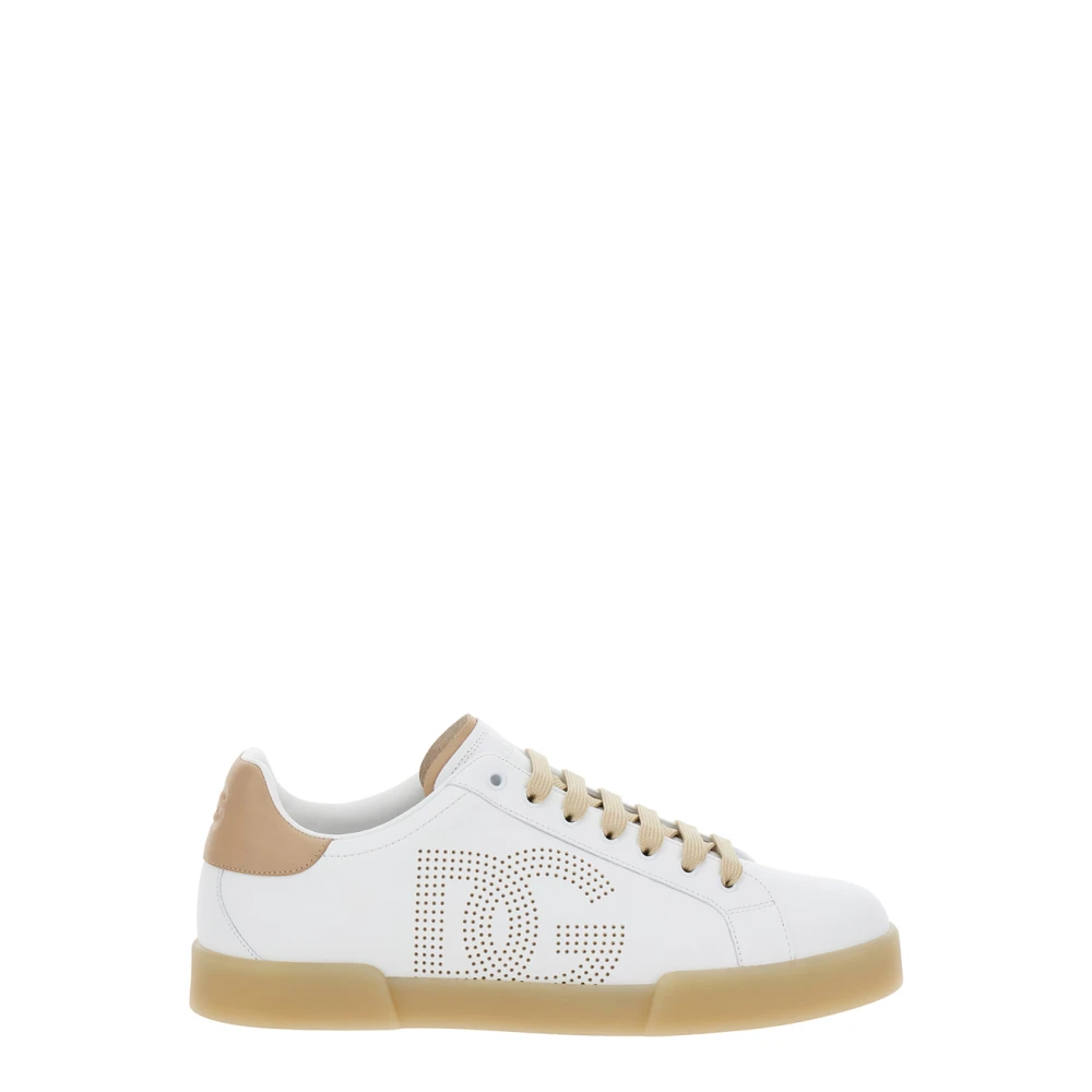 Dolce & Gabbana Witte Sneakers met Portofino Logo Heren Schoenen
