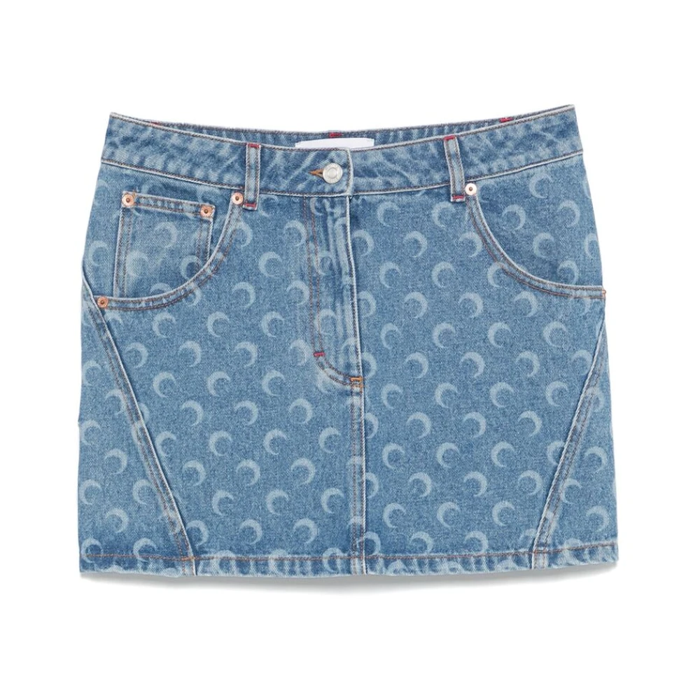 Marine Serre Stijlvolle Rok met Stijl Wsk057A Blue Dames