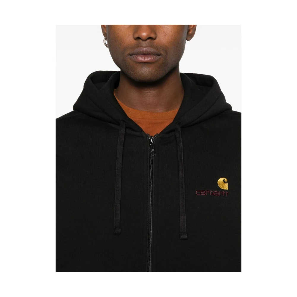 Carhartt WIP Zwarte Fleece Sweatshirt met Rits Black Heren