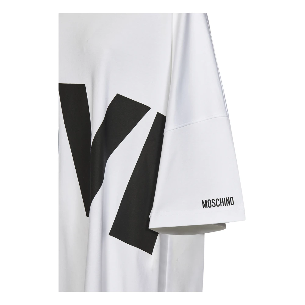 Moschino Witte Love Print T-shirt Jurk White Dames