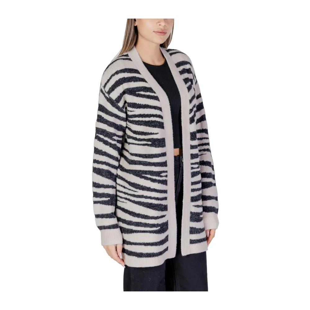Jacqueline de Yong Gebreide Vest Herfst Winter Collectie Gray Dames