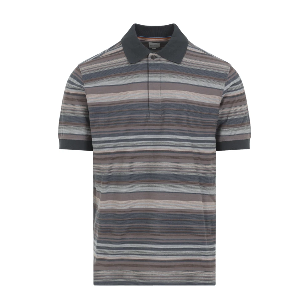 Paul Smith Herr Multicolor Toppar L, Textured Stripe Polo