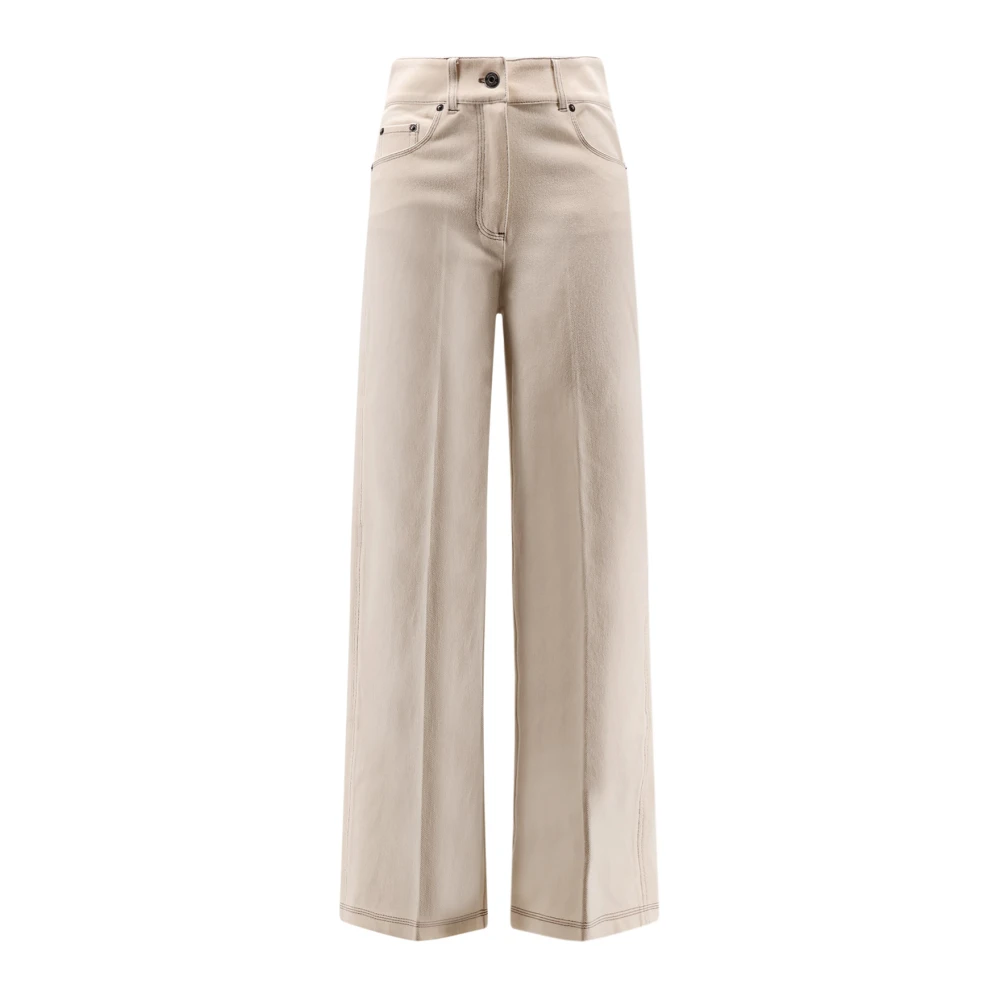 Max Mara Beige Wide Trousers - Female - Wide Trousers - M - Trousers