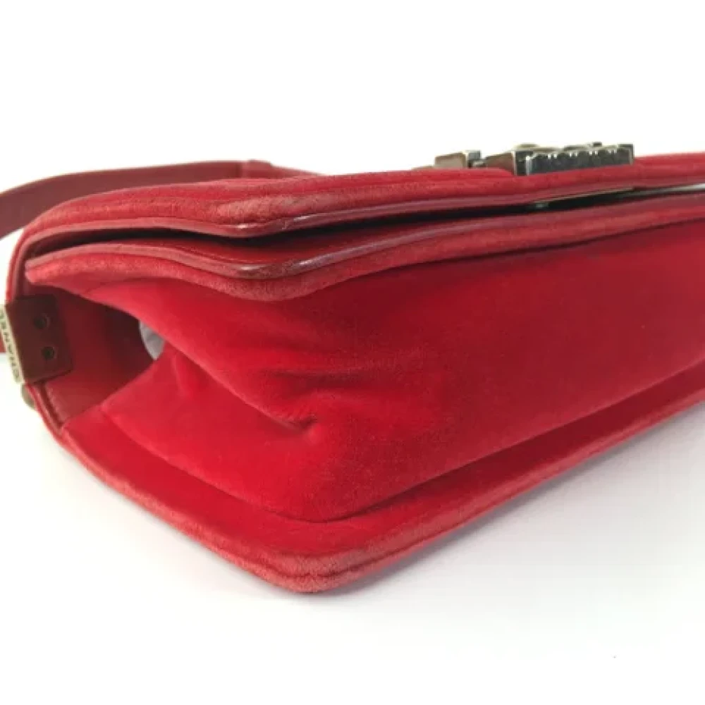 Chanel Vintage Pre-owned Velvet chanel-bags Red Dames