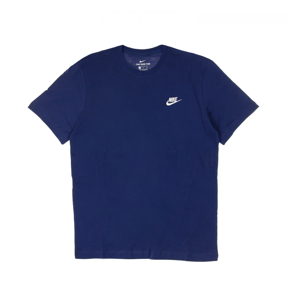 Nike Midnight Navy White Club Tee Shirt Blue Heren