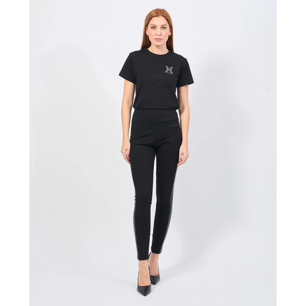 Emporio Armani Zwarte leggings met contrastband Black Dames