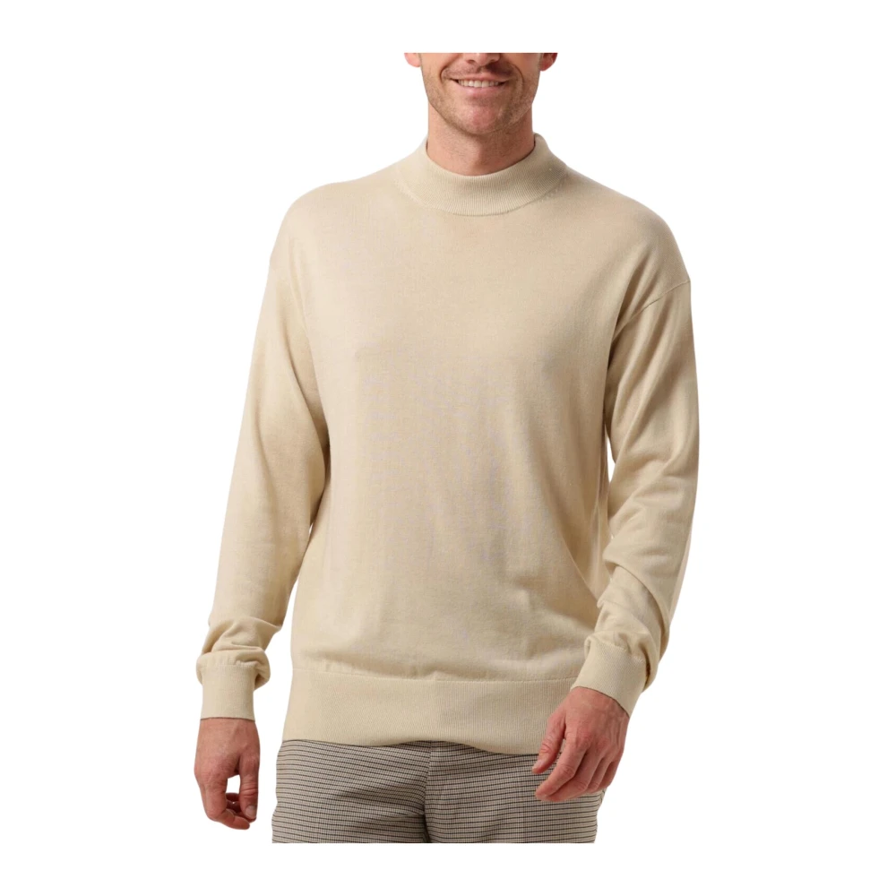 SCOTCH & SODA Heren Truien & Vesten Dropped Shoulder Mock Neck Beige