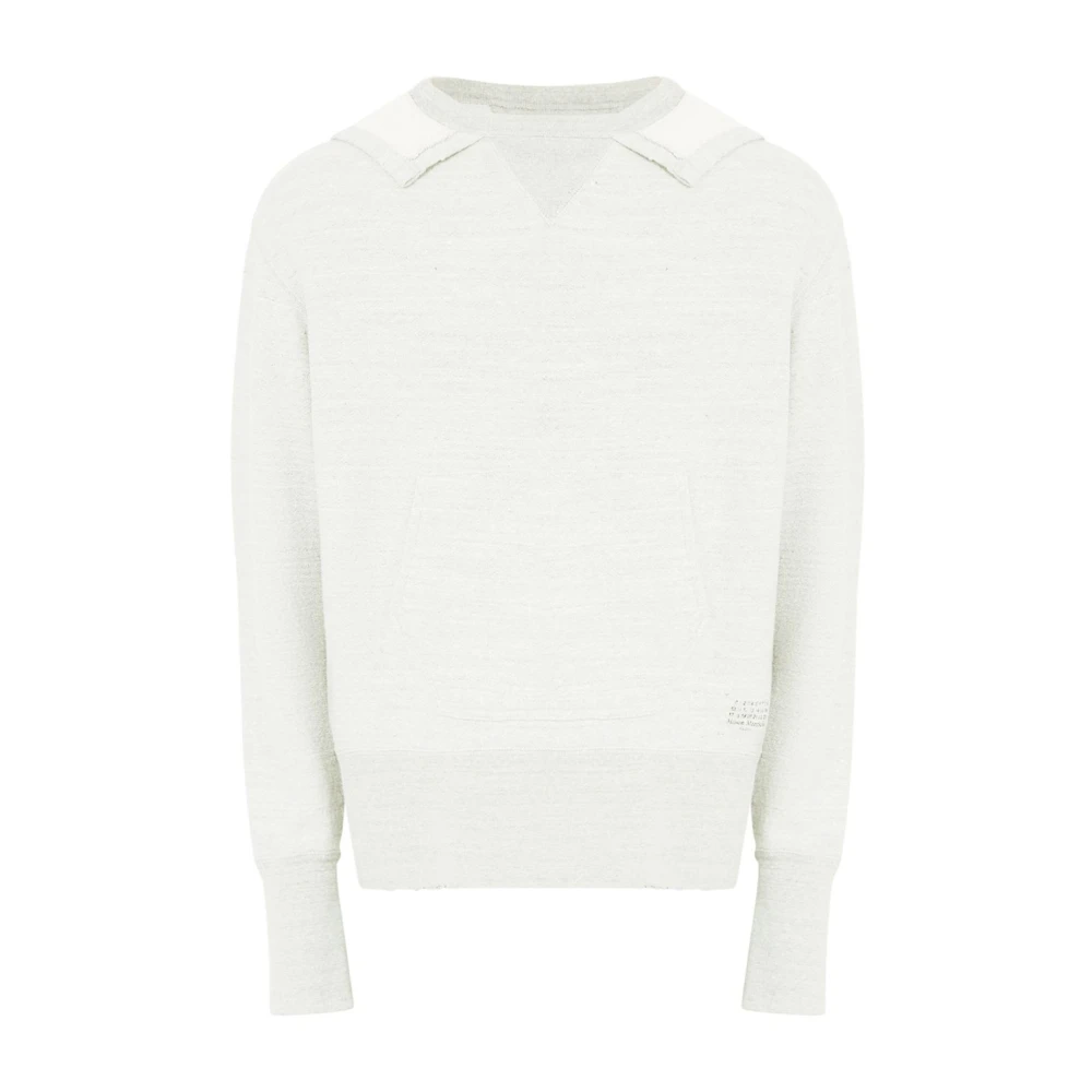 Maison Margiela Grijze V-hals trui met capuchon Gray Heren