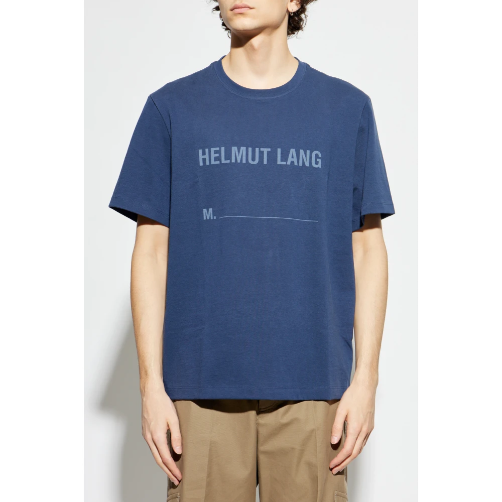 Helmut Lang T-shirt met logo Blue Heren