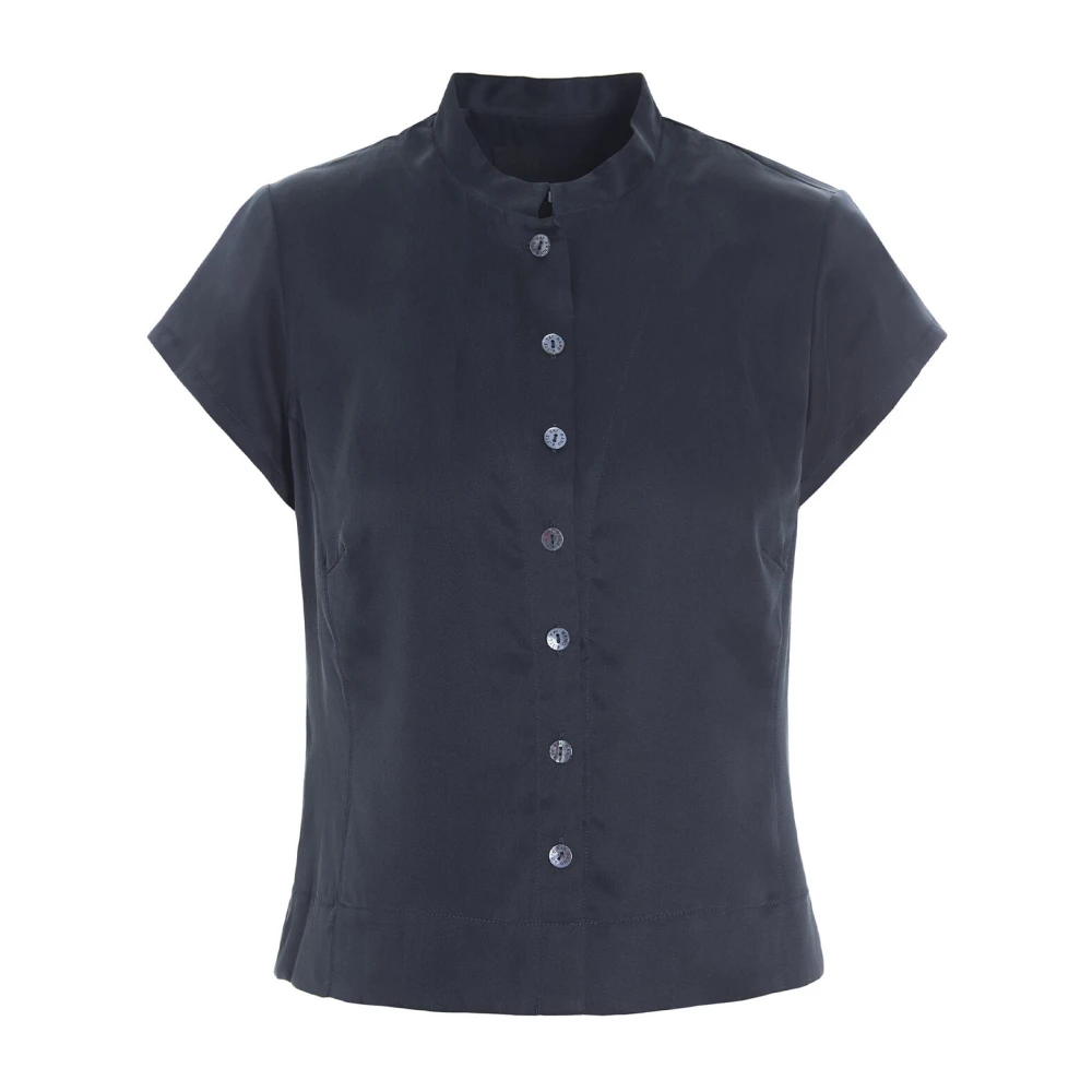 Bitte Kai Rand Zijden Shirt Donkere Middernacht Stijlvol Model Blue Dames